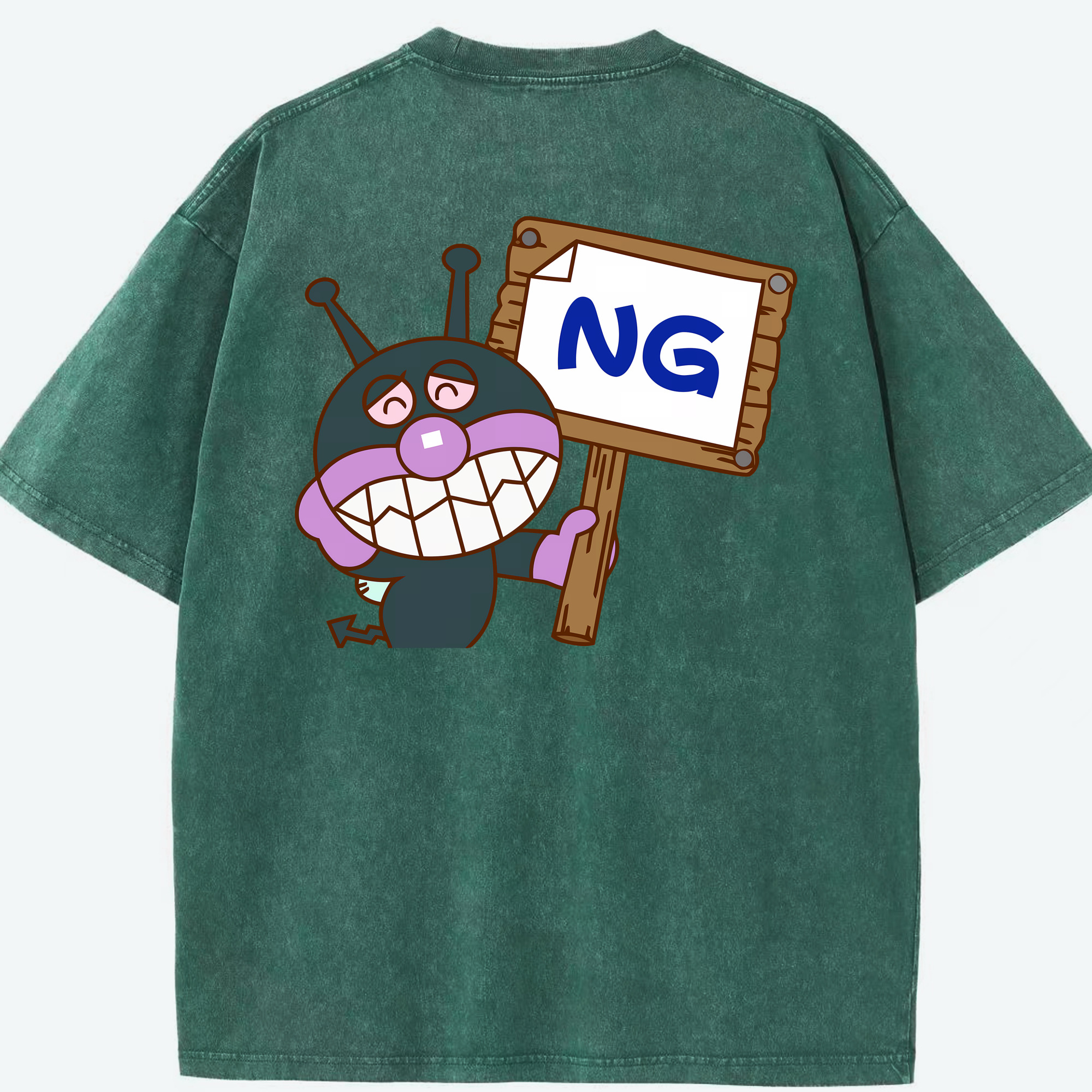 （画像用） アンパンマン Anpanman 綿100% ヴィンテージ風 半袖Tシャツ（背面プリント）
